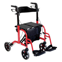 Aidapt Rollator Duo Deluxe Transit Chair Red [Vp184R] - Think Mobility