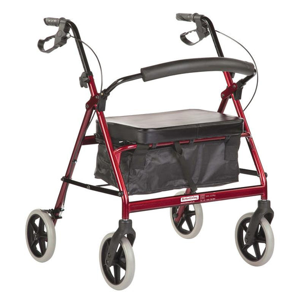 Betterliving Maxi Plus Wheeled Walker Red [Bl8248] - Think Mobility