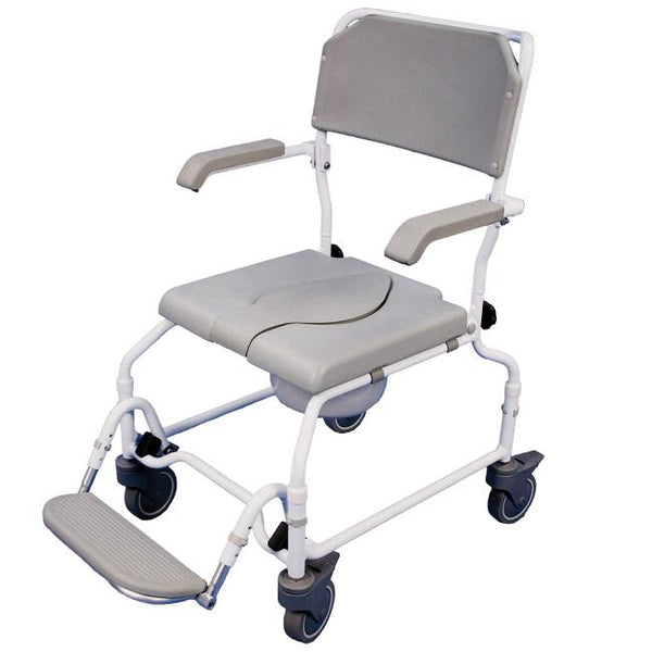 Bewl Mobile Shower Commode Attendandt Propelled Height Adjustable [Vb503] - Think Mobility