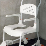 Etac Clean Mobile Shower Commode 49Cm 4 Locking Castors White [80229270] - Think Mobility