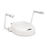 Etac Hi-Loo Toilet Seat Raiser Fixed With Arm Supports 10Cm [80301317-2] - Think Mobility
