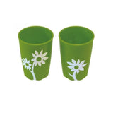 Ornamin Cup Non-Slip Greenwhite Flower 250Ml [9487] - Think Mobility
