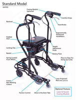 Walker Mobility Care U-Step2 Without Laser & Sound Cue Module [Us-Pc2-Bk] - Think Mobility