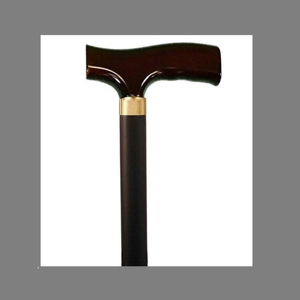Walking Stick T Shaped Wooden Handled Black [10090Bl]