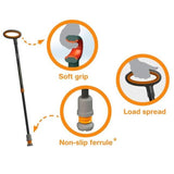 Walking Stick Flexyfoot Black [Pcpflexyfootstick] - Think Mobility