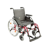 Wheelchair Breezy Basix 2 Fixed Backrest Self Propelled 18X16/18 Red [074100-017] - Think Mobility