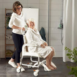 Etac Clean Mobile Shower Commode Height Adjustable White [80229208] - Think Mobility